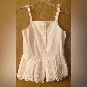 Gap Kids eyelet trimmed top with bows on shoulder. Light pink. Size XL
